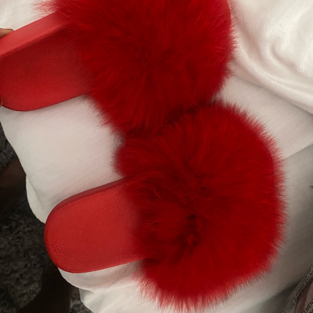 Hand made thick rubber mink fur slides